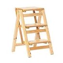 XSGZFC Küchen-Tritthocker, Leiterstuhl, klappbarer Holzhocker mit 3 Stufen | Tragbarer Tritthocker mit 3 Ebenen, Leitersitz, vielseitige Möbel für Zuhause, Küche, Badezimmer, Büro