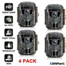 4 Pack Trail Camera 24Mp 1080P Hunting Game Cam Night Vision Motion Activated