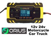 Orius 12V/24V 8 Amp Smart Intelligent Car Battery Charger Pulse Repair AGM EFB