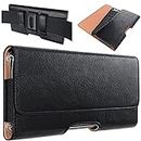 Bomea iPhone 8 7 6s 6 Holster, Leather Belt Case with Belt Clip and Loops Holster Pouch Cell Phone Holder for Apple iPhone 6s 7 or 8 (Fits Phone with Case on)