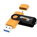 GenuineXER - Speed Is Our Identity® Stylish 32GB Flash Drive Type C Pendrive | 3.0 Swivel Dual OTG Pendrive | Compatible with Smartphones/Tablets/PC/Laptop (Premium Orange)