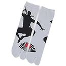 NOREN Flip Flop Tabi Socks for Kids ｜Japanese Samurai Ninja Socks | Two Toe Split Tube Socks | Design, Adult Size / Ninja Gray, One Size