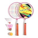 Decdeal Badminton Rackets for Children Set Durable Badminton Set for Kids Indoor and Outdoor Sport Game with 2 Badminton and 1 Table Tennis