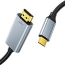 BYEASY USB C to HDMI Cable 10ft, 4K@60Hz Type C 3.1 to HDMI Cable, Thunderbolt 3/4 HDMI Lead Compatible with iPhone 15/MacBook Pro/Air, iPad Pro/Air/Mini