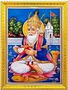 NOKKES Jhulelal Vishnu Avtar UDERO LAL sindhi god Golden 5X7 Inch Photo Frame_AQW5