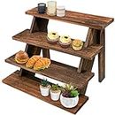 Fumingpal 4 Tier Cupcake Stand Cake Stand - Wooden Tiered Cake Stand Cupcake Display - Perfect for Wedding, Birthday, Baby Shower, Tea Party