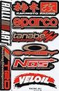 Sponsor Racing Decal Sticker Tuning Racing Sheet Size: 27 x 18 cm for Car or Motorbike