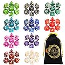 DND Dice Set - CiaraQ 10 X 7 Polyhedral Dice (70 pcs) with a Big Black Drawstring Bag for Dungeons and Dragons, D & D, RPG, MTG Role Playing Games. (D4 D6 D8 D10 D% D12 D20)
