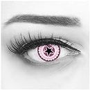 Farbige Pinke Kontaktlinsen 1 Paar Anime Pink Circle Lenses Heroes Of Cosplay Stark Deckend. Jahreslinsen für Kostüme, Halloween, Fasching, Karneval mit gratis Linsenbehälter - Ohne Stärke