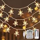 WUBAYI Star Fairy Lights 32ft 80LED with 8 Mode Control Battery/USB Powered, Decoration Lights for Christmas, Wedding, House, Bedroom, Holiday, Party