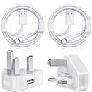 5W USB Charger for iPhone [Apple MFi Certified] 2 Pack USB Plugs with Lightning Cables,UK Wall Charger Compatible with iPhone 14/14 Pro/14 Pro Max/13/13 Pro/12/12 Pro/SE/11/11 Pro/XS Max/XR/X/8/7/iPad