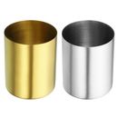 Pencil Holder Pen Holder Stainless Steel Pencil Holders Cup, Silver Golden 2pcs