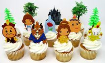 Beauty and the Beast Birthday Cake CUPCAKE Topper Set     ***BRAND NEW***