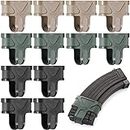 Tatuo 12 Pieces 223 556 Magazine Assist Rubber Magazine Protector Magazine Coupler for Shooting Practice, Black Camel Army Green