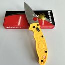 New Spyderco MANIX 2 SALT CPM MagnaCut Blade Yellow Folding Knife - C101YL2