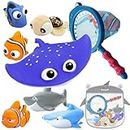 ISEAINNO Finding Dory Nemo Bath Toys for Kids No Hole Mold Free Bath Toys for Toddlers with Storage Bag for Bath Shower Birthday Gifts Summer Beach Pool Activity, Perfect for Children's Day Present