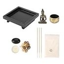 DEWIN Buddhism Incense Holder, Chinese Style Buddhism Candlestick Meditation Relax Decor Set for Buddhist Altar Table Furnishing Articles
