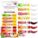7pcs Lip Balm Multipack with 4x Scented with No Colour & 3x Flavoured & Tinted in Sakura, Orange and Rose Lipstick Shades - Moisturising Lipbalm Multipack with Vitamin E