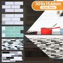 1-50pcs Mosaic Self-Adhesive Tile Wall Stickers Bathroom Kitchen Home Decor