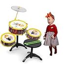 INAAYA Small Drum Set Toy for Kids Age 3-6 Years Old Toy Musical Instruments Playing Rhythm Beat Toy Great Gift for Boys Girls (Multicolor)