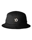 One Size Black Adult Soccer Ball Embroidered Bucket Cap Dad Hat