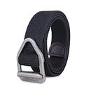 Zacharias Men's Cotton Fabric Army Tactical Solid/Plain Belt pp-29 (Black_Free Size) (Pack of 1)