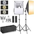 Abeststudio Softbox Lighting Kit, Professional Photography 2X 85W 3200K-5600K Dimmable LED Continuous Light Studio Equipment with 50x70cm Soft Box Reflectors for Portrait Product Fashion Shooting.