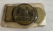 Skoal Smokeless Tobacco VTG Money Clip Brass Cowboy Fence New 