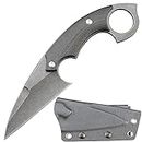Ccanku C1118 Fixed Blade Knife,D2 Blade G10 Handle Claw Knife EDC Tool Knife for Outdoor Camping, Hiking, Fishing with kydex Sheath(Black) …