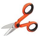 Vanquish 5.7 Inch Electrician Scissors with Stainless Steel Serrated Blades and Wire Cutting Notch(3260)