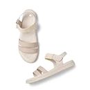 Marc Loire Comfortable Flat Fashion Sandal for Women (Cream, 5)