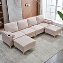 115" Modular Sectional Sofa with Storage Ottoman, 6 Seater Couch for Living Room