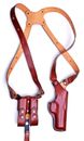Leather Shoulder Holster Fits Kimber Micro 9, 1911 - Double Magazine 
