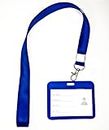 Sampushti Blue Plastic id Card Badge Holder Horizontal Box with Lanyard (Set of 1)