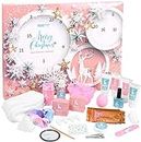 BRUBAKER Cosmetics Beauty Advent Calendar 2021 - 24 x Body Care Products & Spa Accessories - The XXL Wellness Christmas Calendar for Women and Girls - Stars and Snowflakes Pink