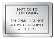 Children Not Allowed at the Bar Sign Pub Bar Restaurant Legal Notice 210 x 148mm