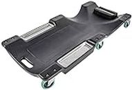 JEGS Low Profile Automotive Creeper - 250 LBS Capacity - 1” Ground Clearance - Black Plastic Construction with Six 3” Caster Wheels - Includes Two Magnetic Trays