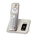 Panasonic KX-TGE260GN Schnurlostelefon mit Anrufbeantworter (Bis zu 1.000 Telefonnummern sperren, übersichtliche Schriftgröße mit starkem Kontrast , extra lauter Hörer, Voll-Duplex Freisprechen)