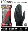 100Pc Large Disposable Mechanic Nitrile Gloves Tattoo Latex Powder Free Workshop