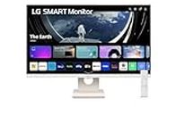 LG 27SR50F 27 inch Full HD (1920 x 1080) IPS Smart Monitor with webOS, ThinQ Home Dashboard, AirPlay 2, Screen Share, Bluetooth, 2xHDMI, 2xUSB, Remote Control, White