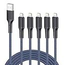 iPhone Charger Cable 6ft 5Pack, Long Lightning Cable 6 Foot iPhone Charging Cord 6 Feet Compatible for iPhone 12/11/11 Pro/X/Xs Max/XR/8/8 Plus/7/6/6s/SE/5c/5s/5 iPad Air 2/Mini Airpods