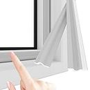 Window Draft Stopper Seal Strip, Self-Adhesive Foam Windows Weather Stripping, Window Insulation Sealer for Winter, Soundproof Draft Blocker Seal Strip for Door Bottom and Side Gap (17 FT, Grey)