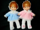 2 muñecas gemelas vintage de 11" JUSTEN Products / Hong Kong