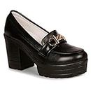 commander shoes High Heel Pull On Belly Shoe for Women and Girl (848 Black 6UK)