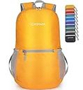 ZOMAKE Ultra Lightweight Hiking Backpack 20L - Packable Small Backpacks Water Resistant Daypack for Women Men(Yellow New)