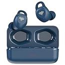 iLuv TS100 Sports Wireless Earbuds, Secure Earhooks, Bluetooth, Built-in Microphone, IPX7 Waterproof & Shock Protection, Compatible with Apple & Android; Includes Charging Case and 4 Ear Tips, Blue