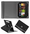 Acm Designer Rotating Leather Flip Case Compatible with Kindle Fire Hd 7 2012 2nd Gen Tablet Cover Stand Black