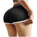 Gym Leggings for Women Sale Clearance, Ladies Tight Workout Elastic Bottom Lift Mesh Stitching Bubble Running Sexy Fitness Casual Skinny Sweatpants Soft High Waist Basic Yoga Shorts Pants Black