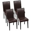 FDW Dining Chairs Dining Room Chairs Parsons Set of 4 Dining Side Chairs for Home Kitchen Living Room (Brown)
