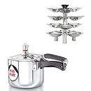 Hawkins Miss Mary Inner Lid Pressure Cooker With Idli Stand (Silver, 3 Ltr, Aluminium), 3 Liter